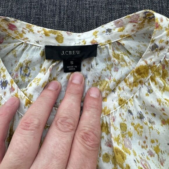 J.Crew Cotton-voile button-front top in soft posies Sz S - Picture 8 of 13